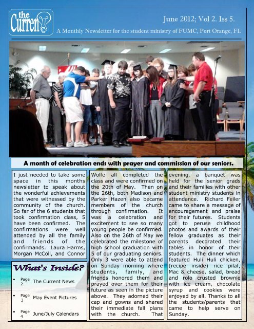 June 2012; Vol 2. Iss 5. - First United Methodist Church of Port Orange