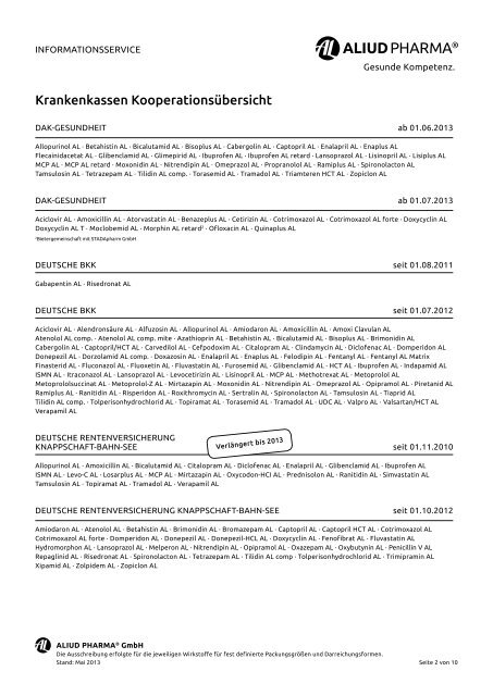 Krankenkassen-Kooperationen (PDF, 1 MB) - Aliud Pharma GmbH ...