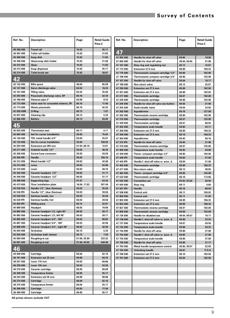 Specifiers' Catalogue Price List 2010 - Grohe