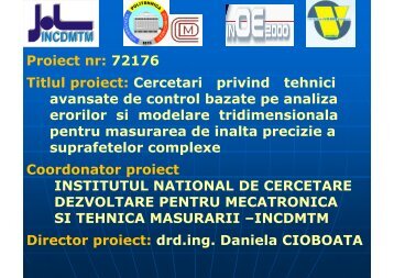 Cercetari privind tehnici avansate de control bazate pe ... - Prezentare