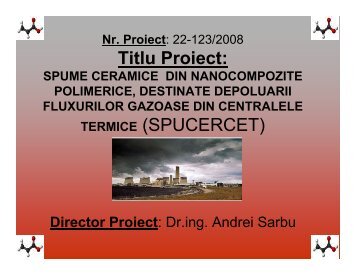 spume ceramice din nanocompozite polimerice, destinate