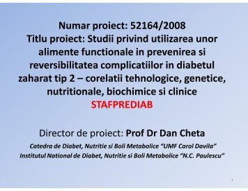 Studii privind utilizarea unor alimente functionale in prevenirea si