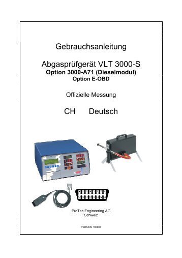 Gebrauchsanleitung AbgasprÃ¼fgerÃ¤t VLT 3000-S CH ... - LegNet