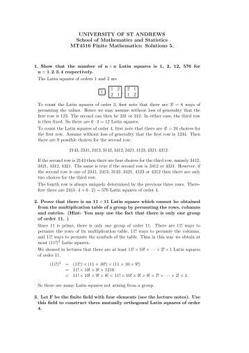 Solutions 5. - University of St Andrews