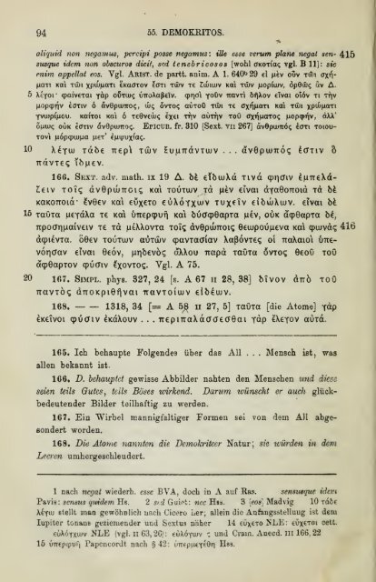 Die Fragmente der Vorsokratiker, griechisch und deutsch