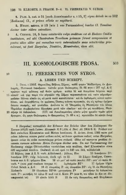 Die Fragmente der Vorsokratiker, griechisch und deutsch