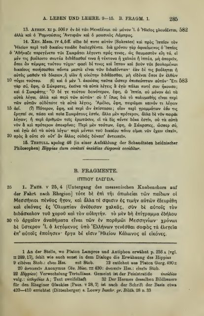 Die Fragmente der Vorsokratiker, griechisch und deutsch