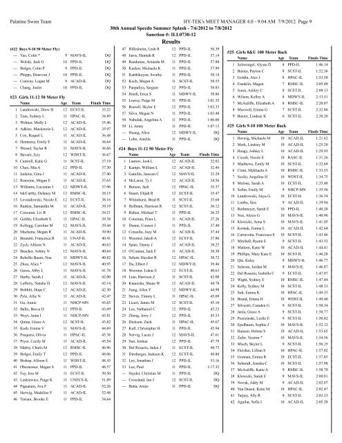 Meet Results (pdf) - Palatine Swim Team