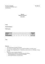 und Sozialstatistik Klausur Statistische Inferenz 15.02.2013 Name