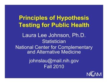 Overview of Hypothesis Testing