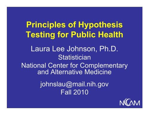 Overview of Hypothesis Testing