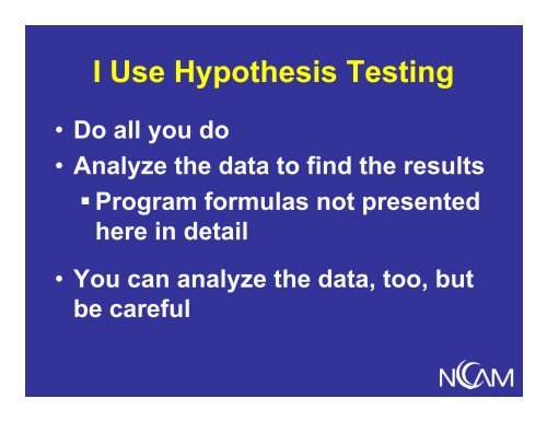 Overview of Hypothesis Testing