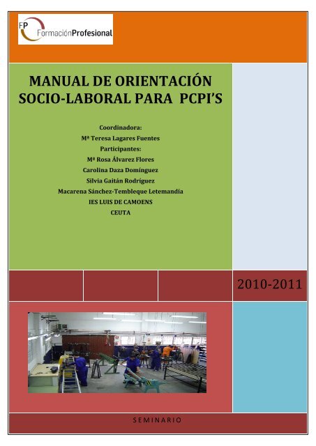 Manual de orientaciÃ³n Socio Laboral para PCPI - CPR Ceuta