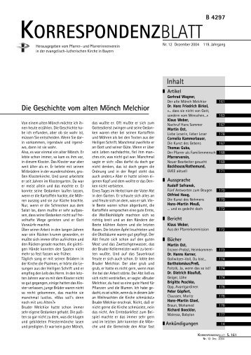 Ausgabe 2004 - Dezember - Pfarrer- und Pfarrerinnenverein