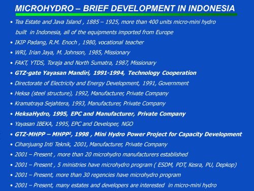 20 years of MHP in Indonesia and its future outlook