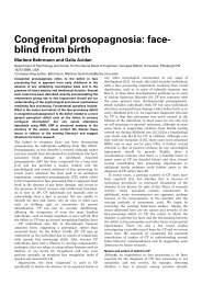 Congenital prosopagnosia: face-blind from birth - Center for the ...