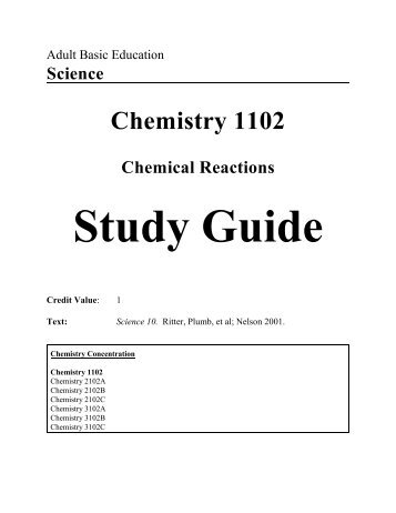 Chemistry 1102 Study Guide 2005-06