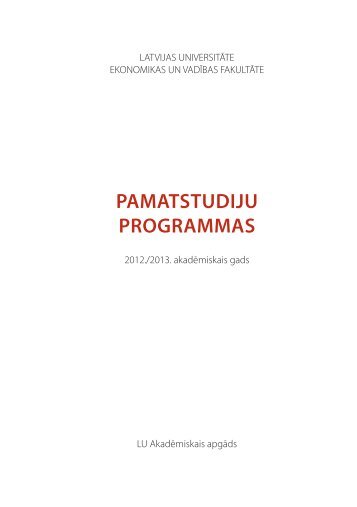 Pamatstudiju PROGRammas - EVF - Latvijas UniversitÄte