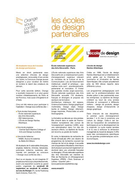 Orange vous confie les clés - Le Lieu du Design