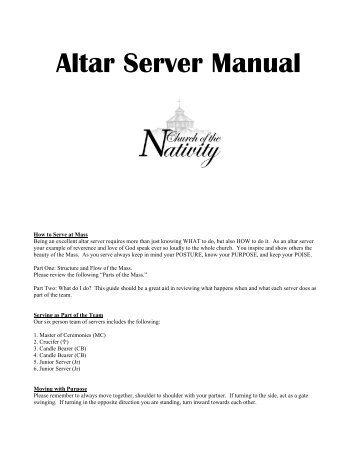 Altar Server Manual - Church of the Nativity