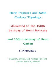 Henri Poincare and XXth Century Topology. dedicated to the 150th ...