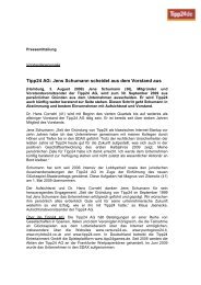 Tipp24 AG: Jens Schumann scheidet aus dem Vorstand aus
