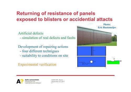 Retrofitting of damaged sandwich panels - EPAQ