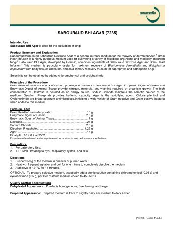 Sabouraud BHI Agar (7235) - mibius