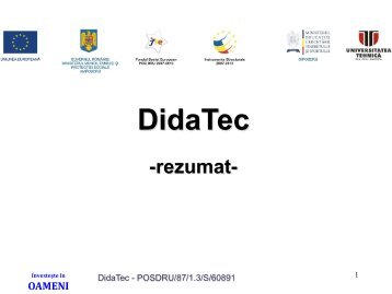 DidaTec - Universitatea TehnicÄ