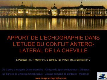 apport de l'echographie dans l'etude du conflit antero- lateral de la ...