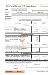 Reisekosten Ausland 2010