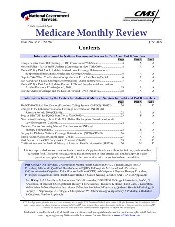 Medicare Monthly Review - CGS