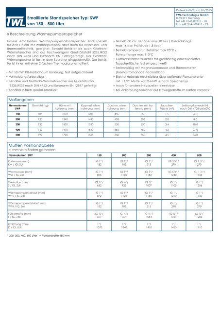 Datenblatt - TWL-Technologie GmbH