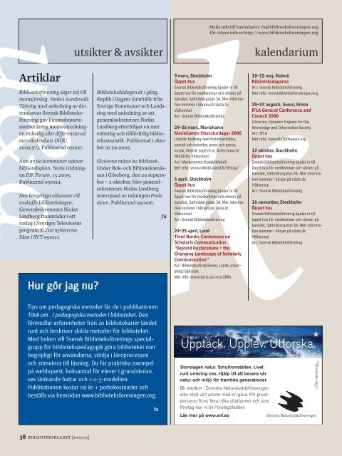 Tidningen som pdf-dokument - Svensk BiblioteksfÃ¶rening