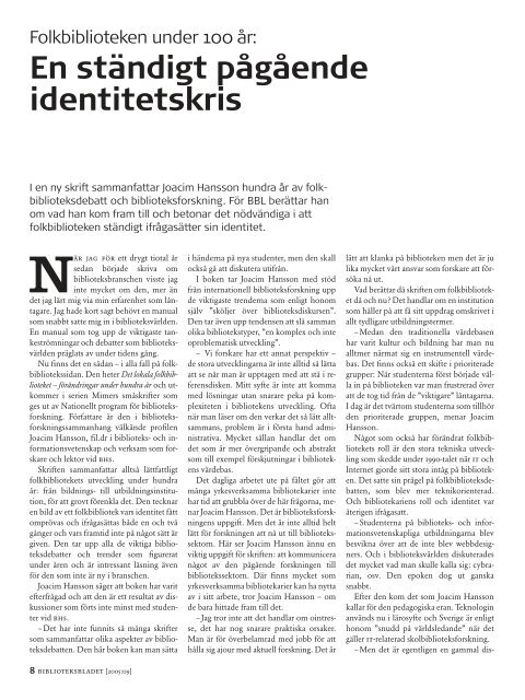 Tidningen som pdf-dokument - Svensk BiblioteksfÃ¶rening