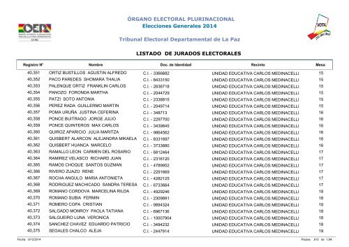 LISTA DE JURADOS