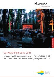 Programm Camerata Pontresina 2011 - Engadin St. Moritz