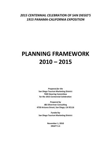 Balboa Park Centennial Celebration 2015 Planning Framework