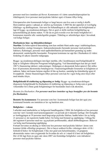 Opptrappingsplan for psykisk helse 2007-2010 - Porsgrunn Kommune
