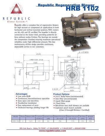 Republic Regenerative Blower HRB1102