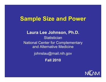 Sample Size and Power