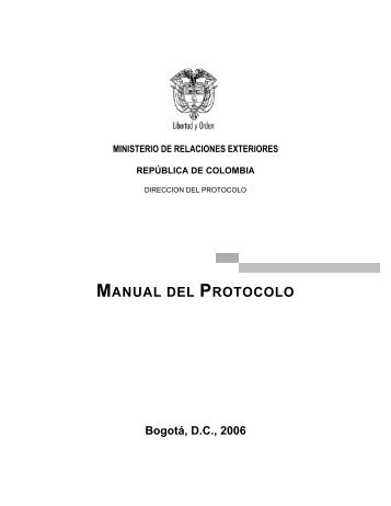 MANUAL DEL PROTOCOLO - Ministerio de Relaciones Exteriores