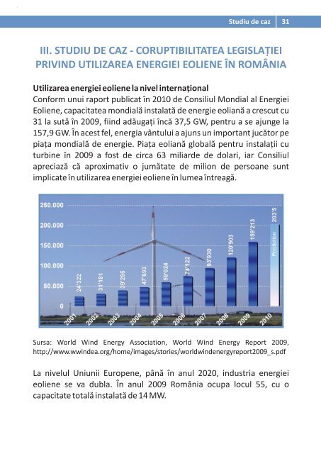 Coruptibilitatea legislaÅ£iei. Studiu de caz - utilizarea energiei eoliene ...
