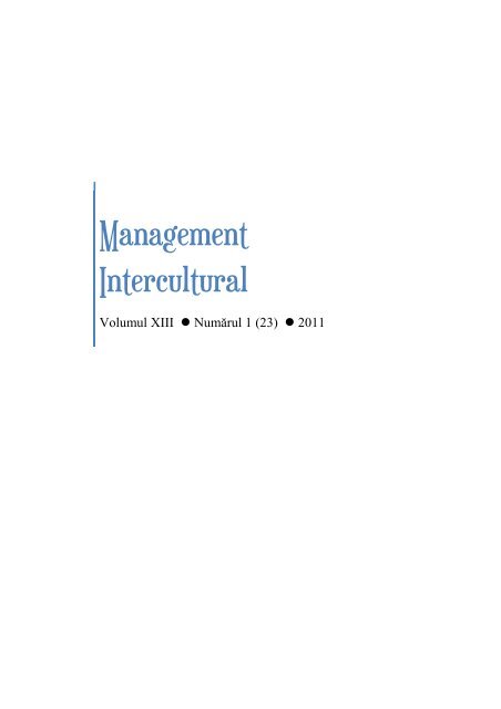 Mihai LISETCHI - Management Intercultural