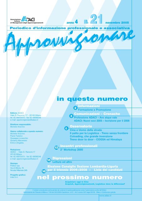 Rivista N 21 Novembre 2005 - Adaci