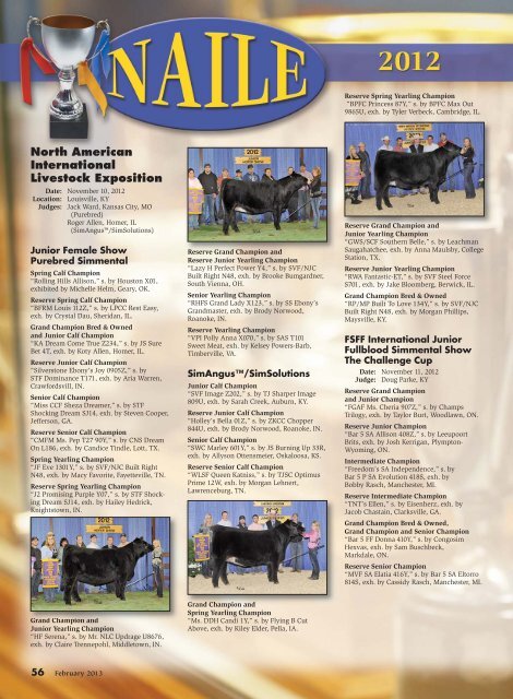 2012 NAILE Results - American Simmental Association