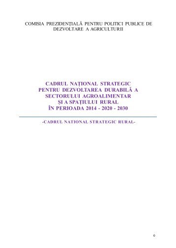 cadrul naÈional strategic pentru dezvoltarea durabilÄ a sectorului ...