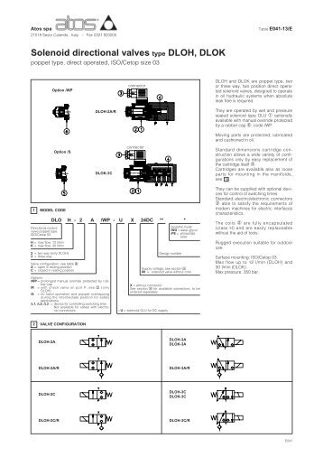 Solenoid directional valves type DLOH, DLOK