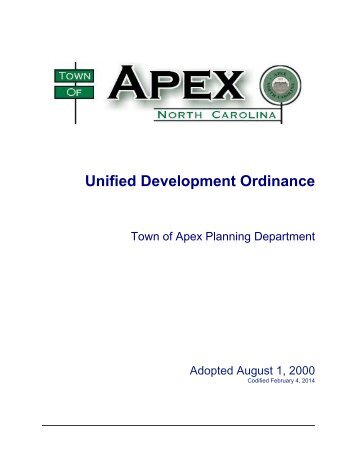 Unified Development Ordinance - Town of Apex
