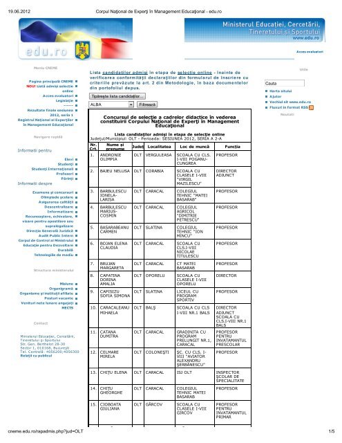 Corpul National de Experti in Management Educational - ISJ Olt